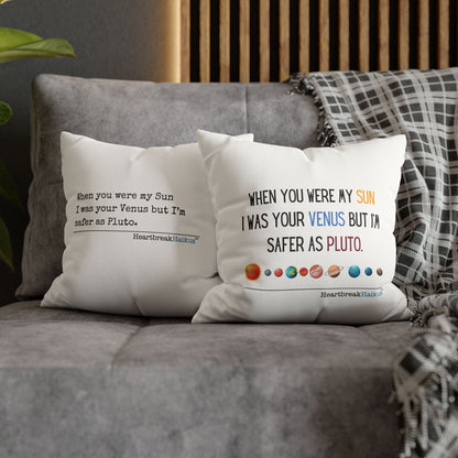 Safer as Pluto Haiku - Faux Suede Square Pillowcase