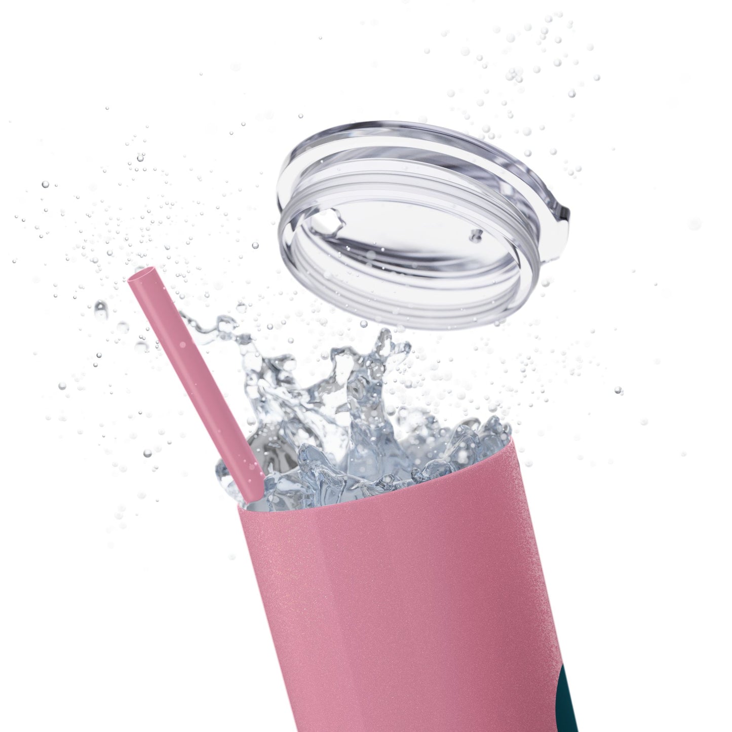 "Heal yourself with words." (Broken heart design) Skinny Tumbler with Eco-Friendly, Reusable, Matching Straw, 20oz