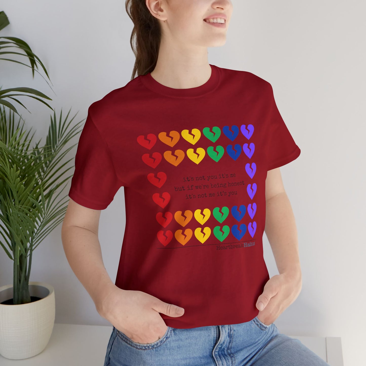 It's Not Me/You Haiku - Unisex Jersey T-Shirt  (Rainbow Hearts Collection)