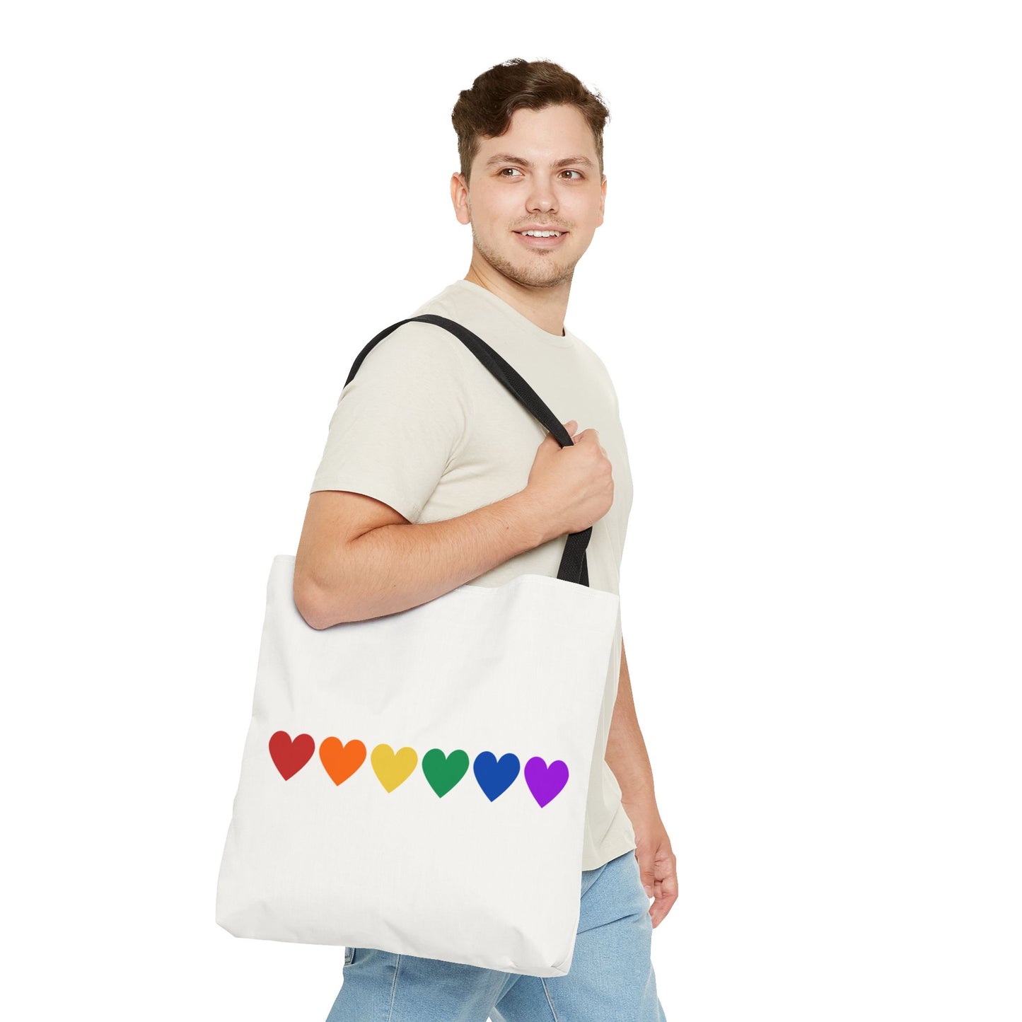 Rainbow Hearts Tote Bag (Single Row) - Only Hearts Collection