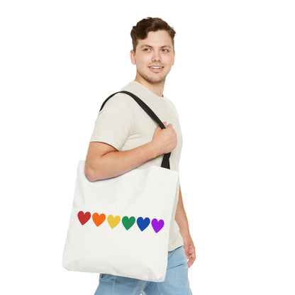 Rainbow Hearts Tote Bag (Single Row) - Only Hearts Collection