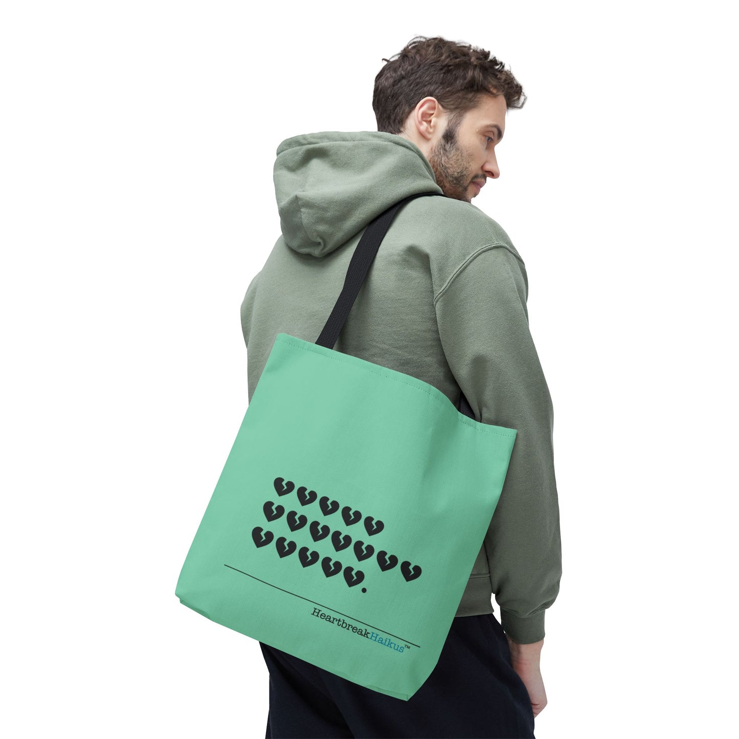 "Hieroglyph Heartbreak Haiku" Tote Bag (in Spearmint)