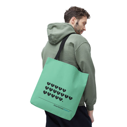 "Hieroglyph Heartbreak Haiku" Tote Bag (in Spearmint)
