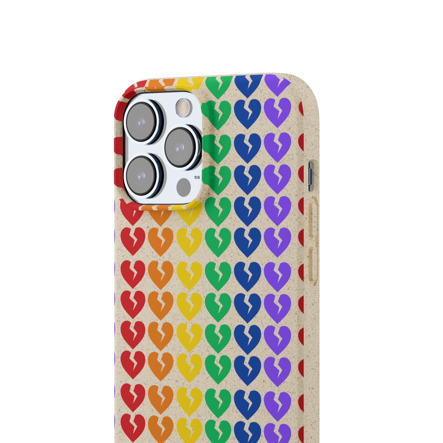 Rainbow Hearts Collection Pattern - Biodegradable Phone Case, Eco-Friendly Phone Cover (Only Hearts Collection)