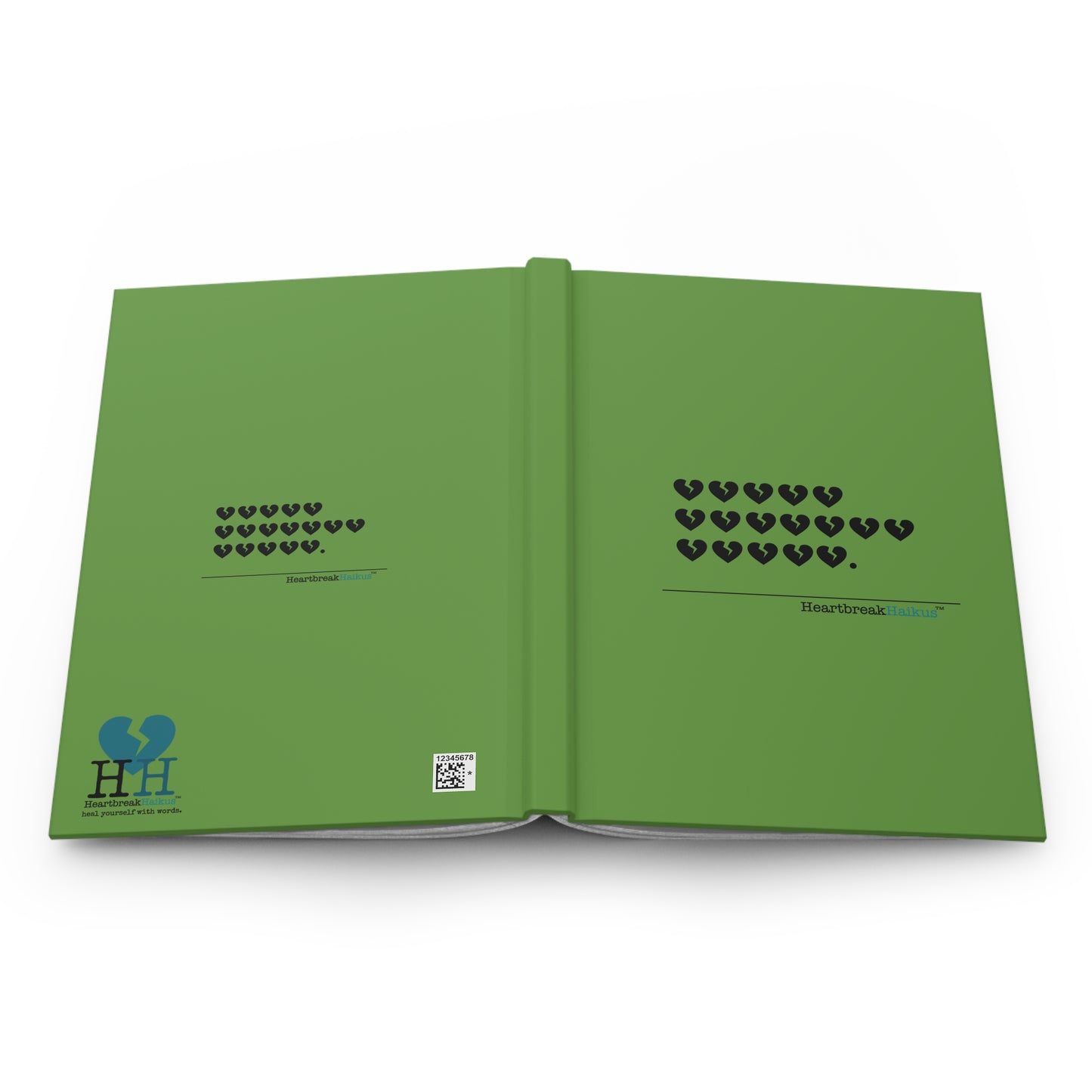 Hieroglyph Heartbreak Haiku - Hardcover Journal Design in Spring Green