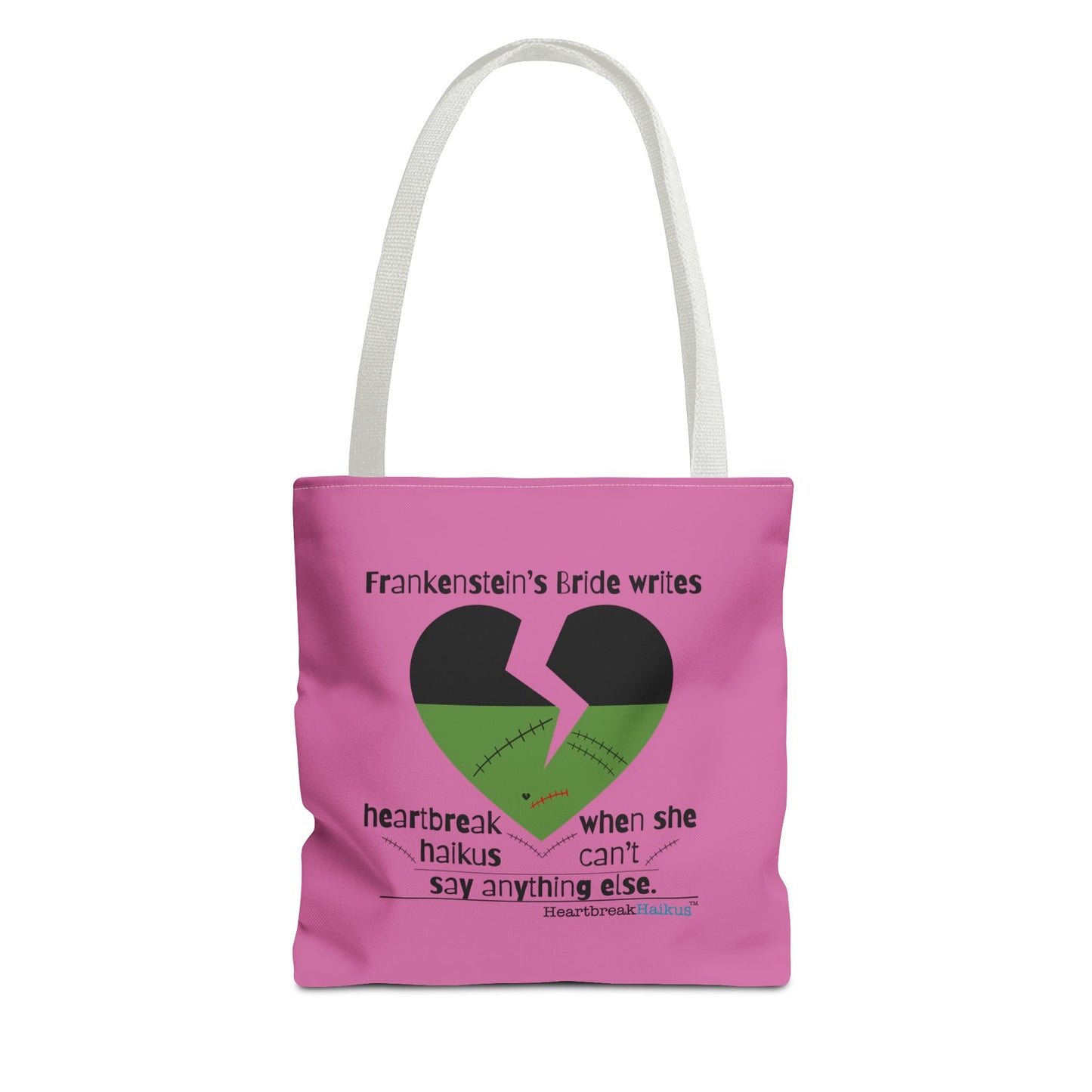 Frankenstein's Bride Writes Heartbreak Haikus - Tote Bag (Dual-sided print in Candy Pink)