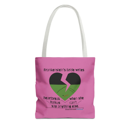 Frankenstein's Bride Writes Heartbreak Haikus - Tote Bag (Dual-sided print in Candy Pink)