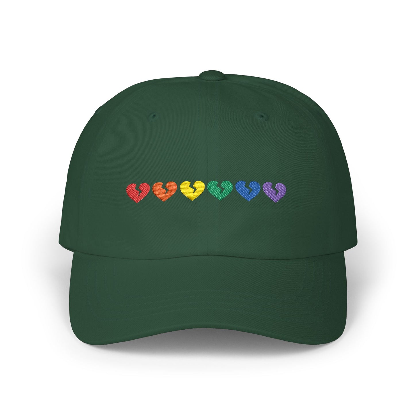 Only Hearts Collection - Embroidered Classic Adjustable Cap (Rainbow Heartbreak Collection)