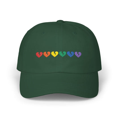 Only Hearts Collection - Embroidered Classic Adjustable Cap (Rainbow Heartbreak Collection)