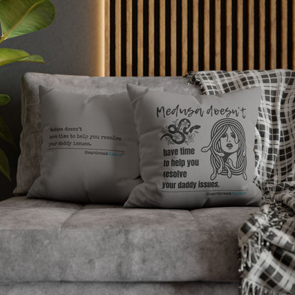 Medusa and Your Daddy Haiku - Faux Suede Square Pillowcase (Slate Gray)