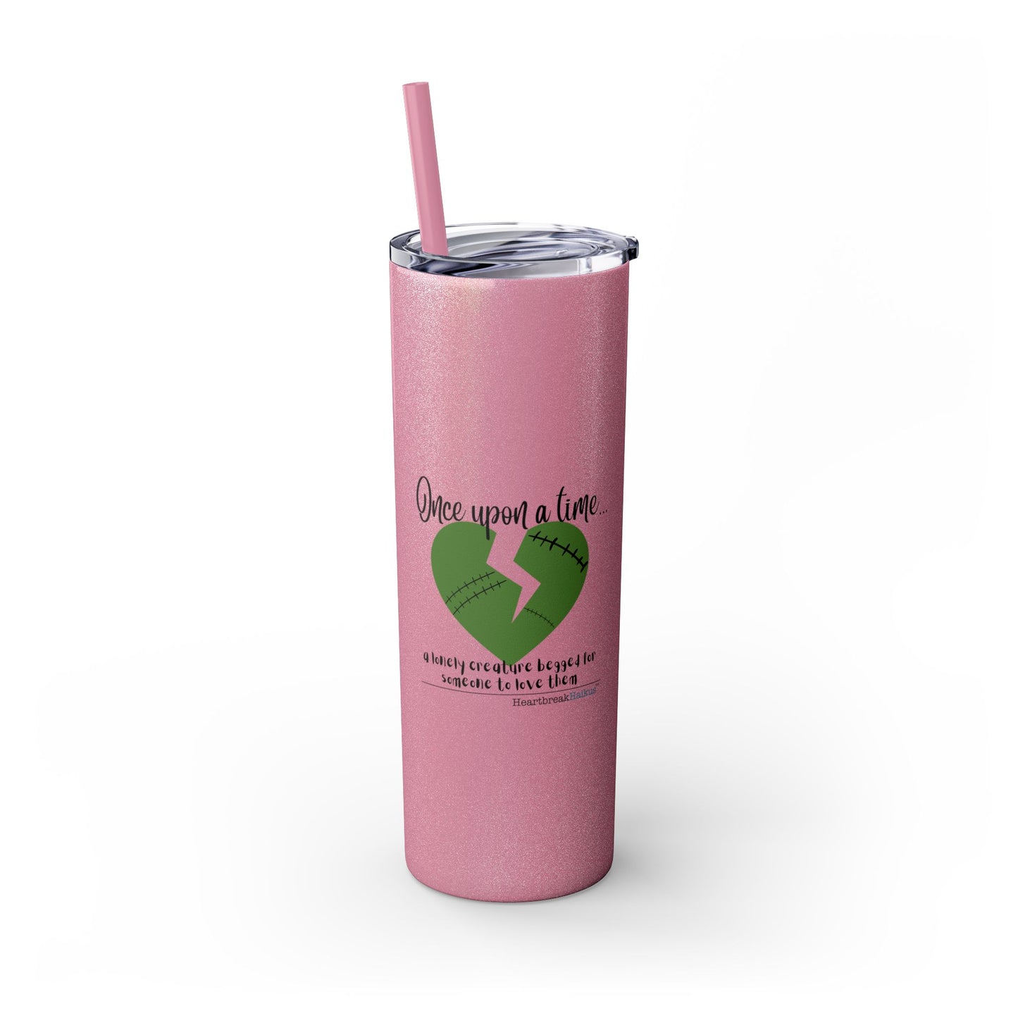 A Lonely Creature Begged Frankenstein Haiku - Skinny Venti Tumbler with Eco-Friendly, Reusable, Matching Straw, 20oz