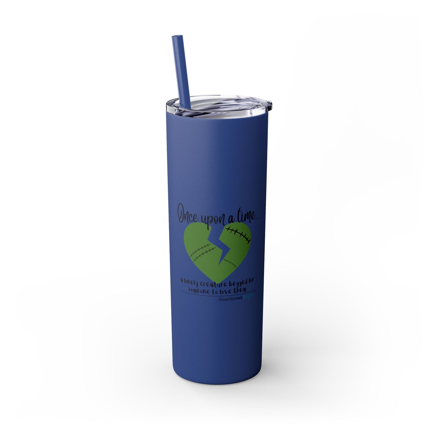 A Lonely Creature Begged Frankenstein Haiku - Skinny Venti Tumbler with Eco-Friendly, Reusable, Matching Straw, 20oz