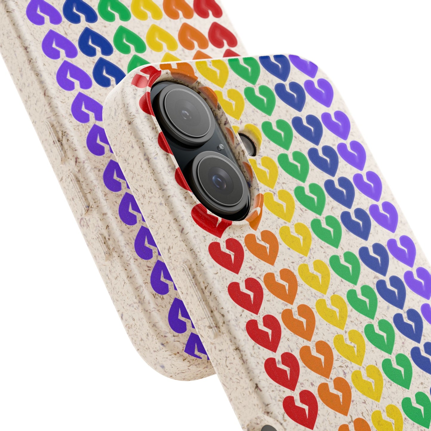 Rainbow Hearts Collection Pattern - Biodegradable Phone Case, Eco-Friendly Phone Cover (Only Hearts Collection)