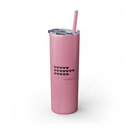 Hieroglyph Heartbreak Haiku - Skinny Tumbler with Eco-Friendly, Reusable, Matching Straw, 20oz