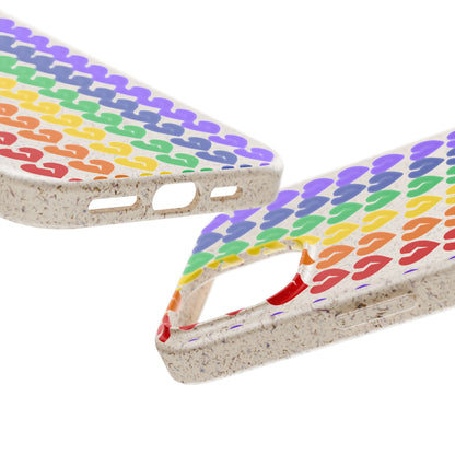 Rainbow Hearts Collection Pattern - Biodegradable Phone Case, Eco-Friendly Phone Cover (Only Hearts Collection)