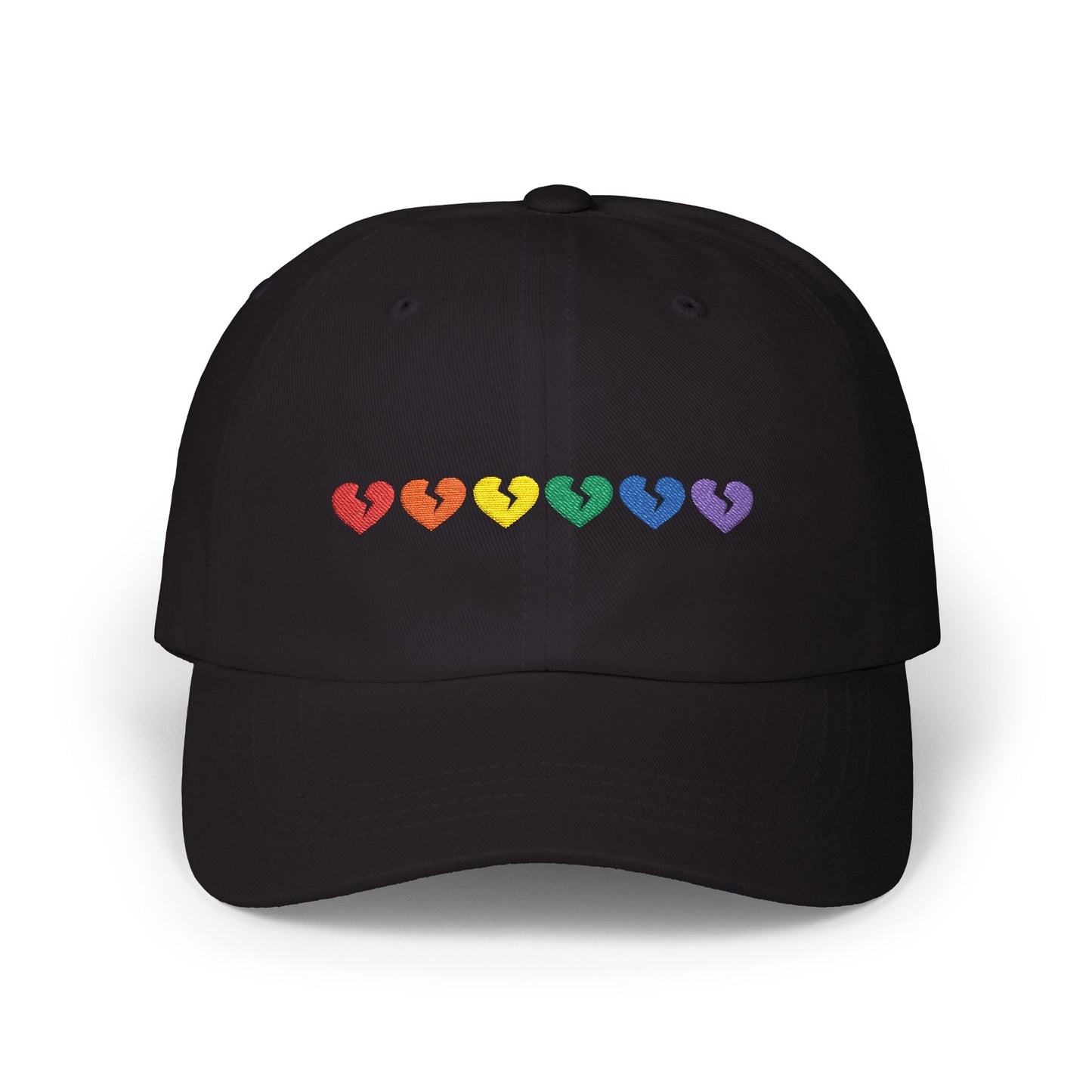 Only Hearts Collection - Embroidered Classic Adjustable Cap (Rainbow Heartbreak Collection)