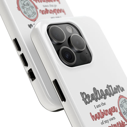 Harbinger of Happiness Tough Phone Cases (white), iPhone 11-16 or Samsung Galaxy S21-S24