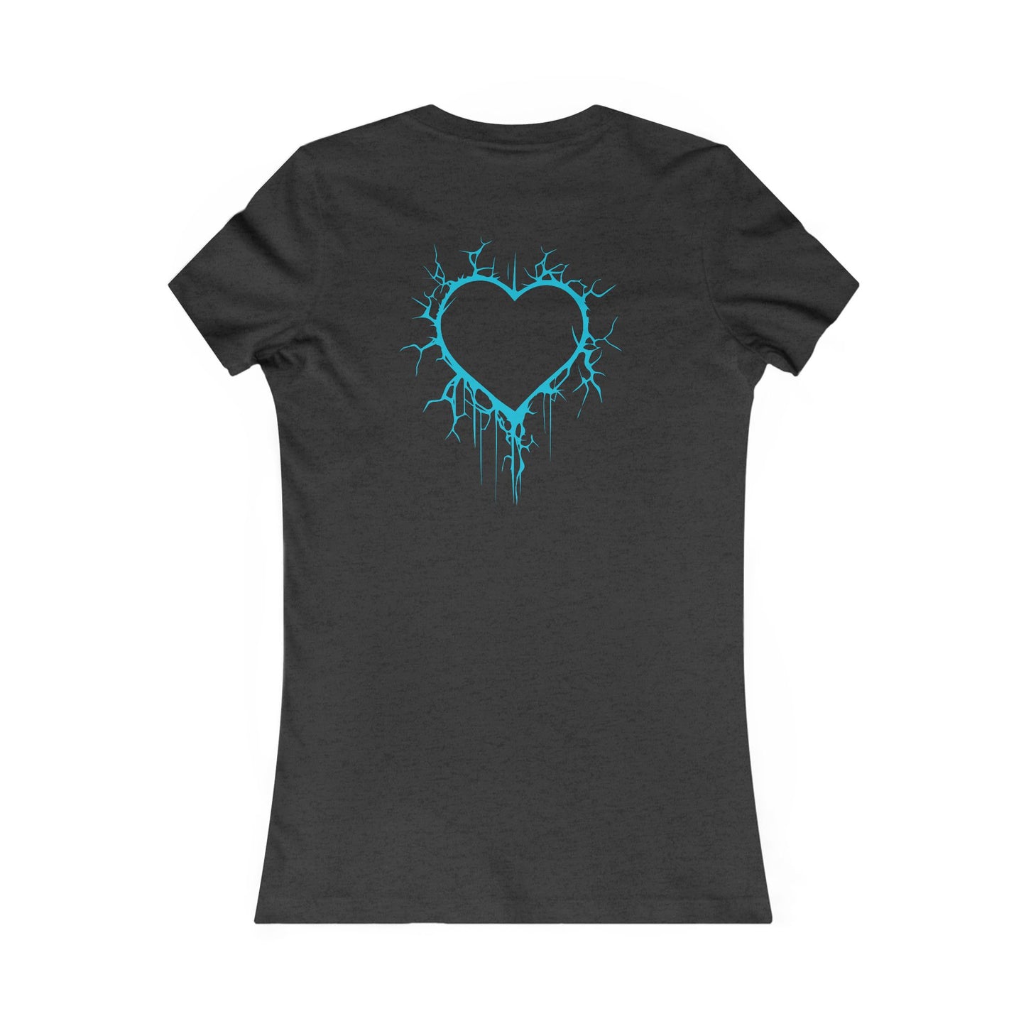 Two Lightning-Cracked Hearts - Slim-Fit T-Shirt (in Electric Blue)