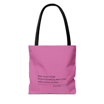 Prince Charming's Poison Kisses Haiku - Tote Bag (Dual-sided print in Candy Pink)