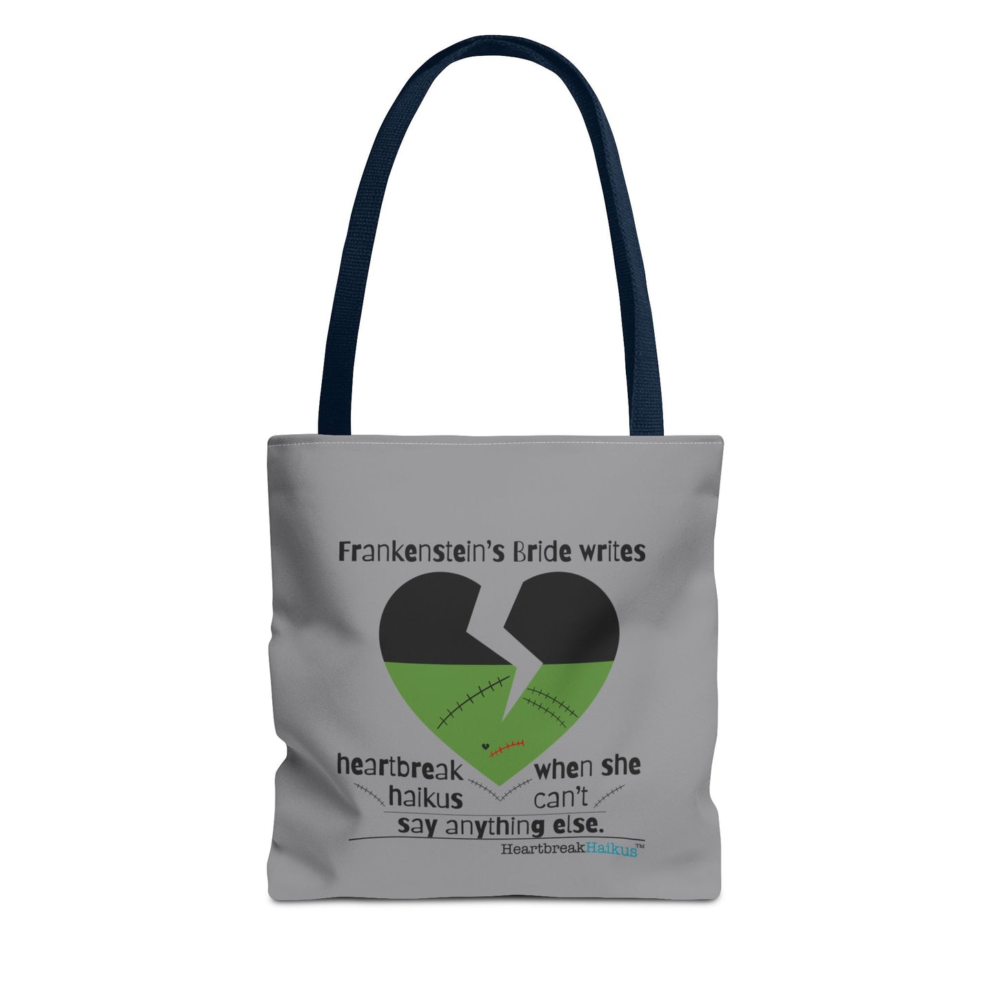 Frankenstein's Bride Writes Heartbreak Haikus - Tote Bag (Dual-sided print in Stone Grey)