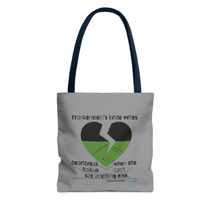 Frankenstein's Bride Writes Heartbreak Haikus - Tote Bag (Dual-sided print in Stone Grey)
