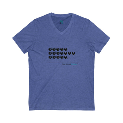 Hieroglyph Heartbreak Haiku. Unisex Jersey Short Sleeve V-Neck Tee