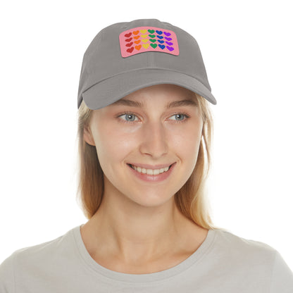 Rainbow Hearts - Adjustable Baseball Cap (4-Rows Design)