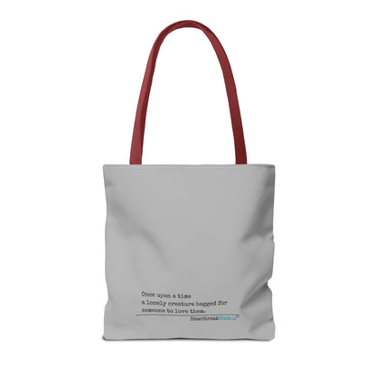 A Lonely Creature Begged Frankenstein Haiku - Tote Bag (Dual-sided print in light grey)