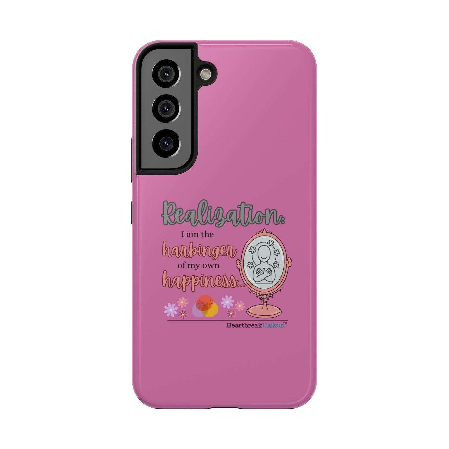 Harbinger of Happiness Tough Phone Cases (pink), iPhone 11-16 or Samsung Galaxy S21-S24