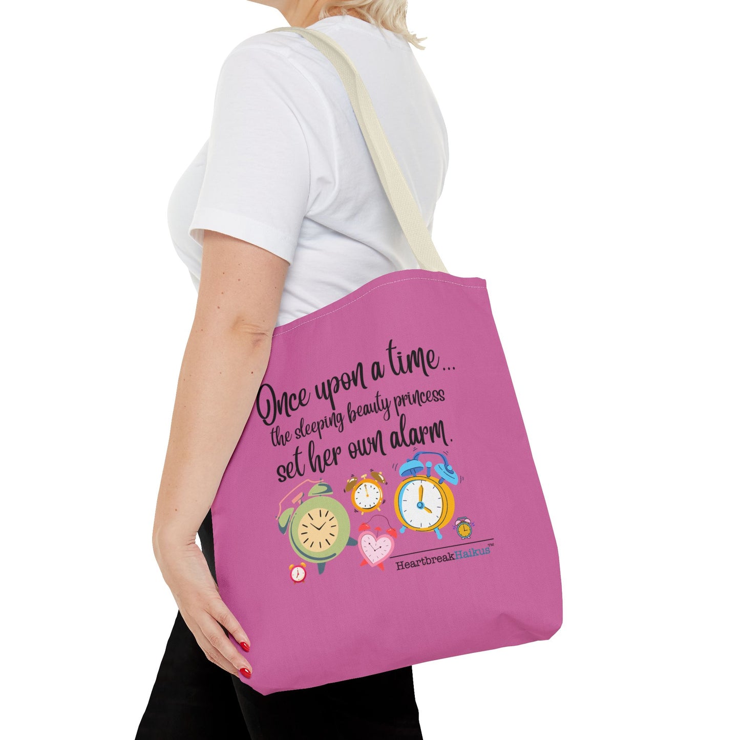 Sleeping Beauty's Alarm - Tote Bag (Dual-sided print) in Candy Pink