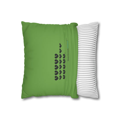 Hieroglyph Heartbreak Haiku - Faux Suede Square Pillowcase (in Wicked Green/Grinch Green)