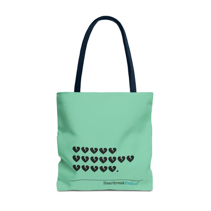 "Hieroglyph Heartbreak Haiku" Tote Bag (in Spearmint)