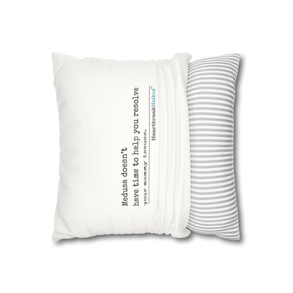 Medusa and Your Mommy Haiku - Faux Suede Square Pillowcase