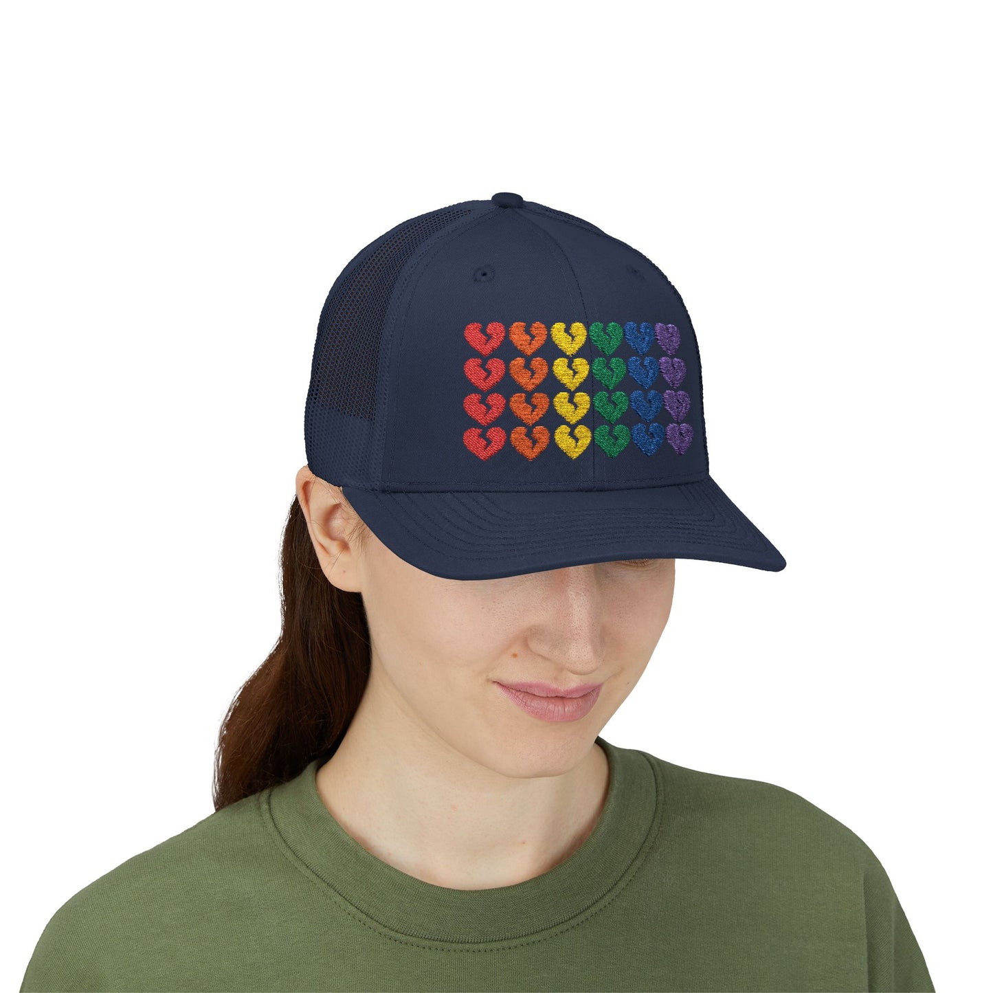 Rainbow Heartbreak Collection - Embroidered Trucker Hat (Only Hearts Collection)