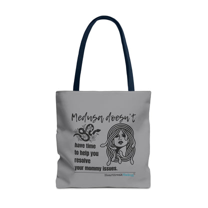 Medusa and Your Mommy Haiku - Tote Bag (Dual-sided print in Stone Grey)
