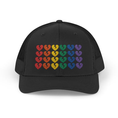 Rainbow Heartbreak Collection - Embroidered Trucker Hat (Only Hearts Collection)