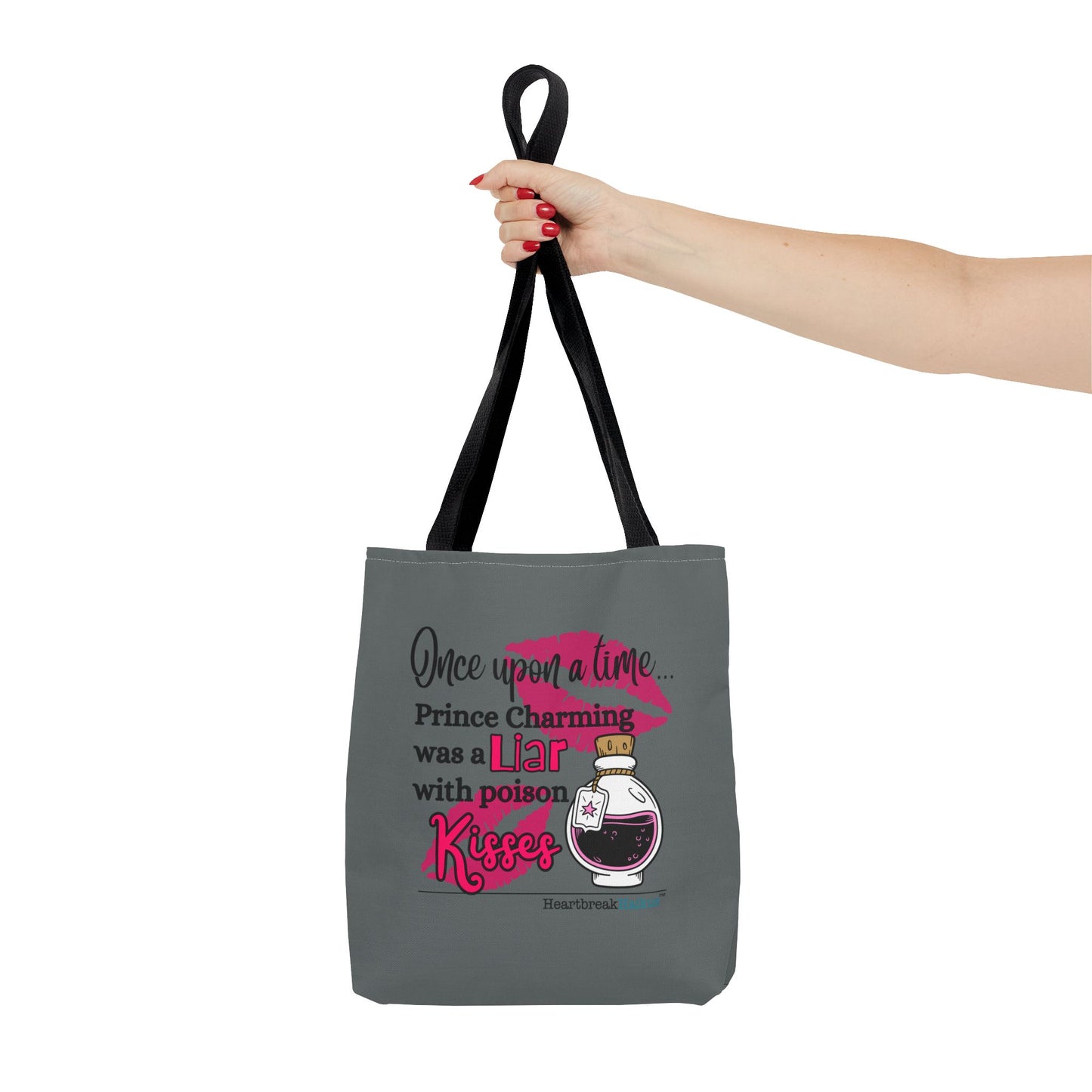 Prince Charming's Poison Kisses Haiku - Tote Bag (Dual-sided print in Moody Grey)
