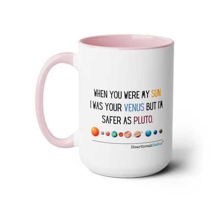 Safer as Pluto - Two-Tone Coffee Mug