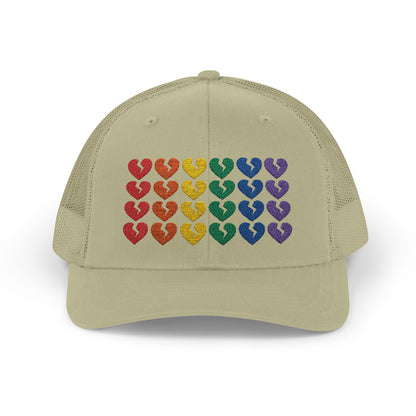 Rainbow Heartbreak Collection - Embroidered Trucker Hat (Only Hearts Collection)