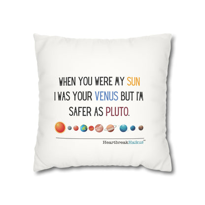 Safer as Pluto Haiku - Faux Suede Square Pillowcase