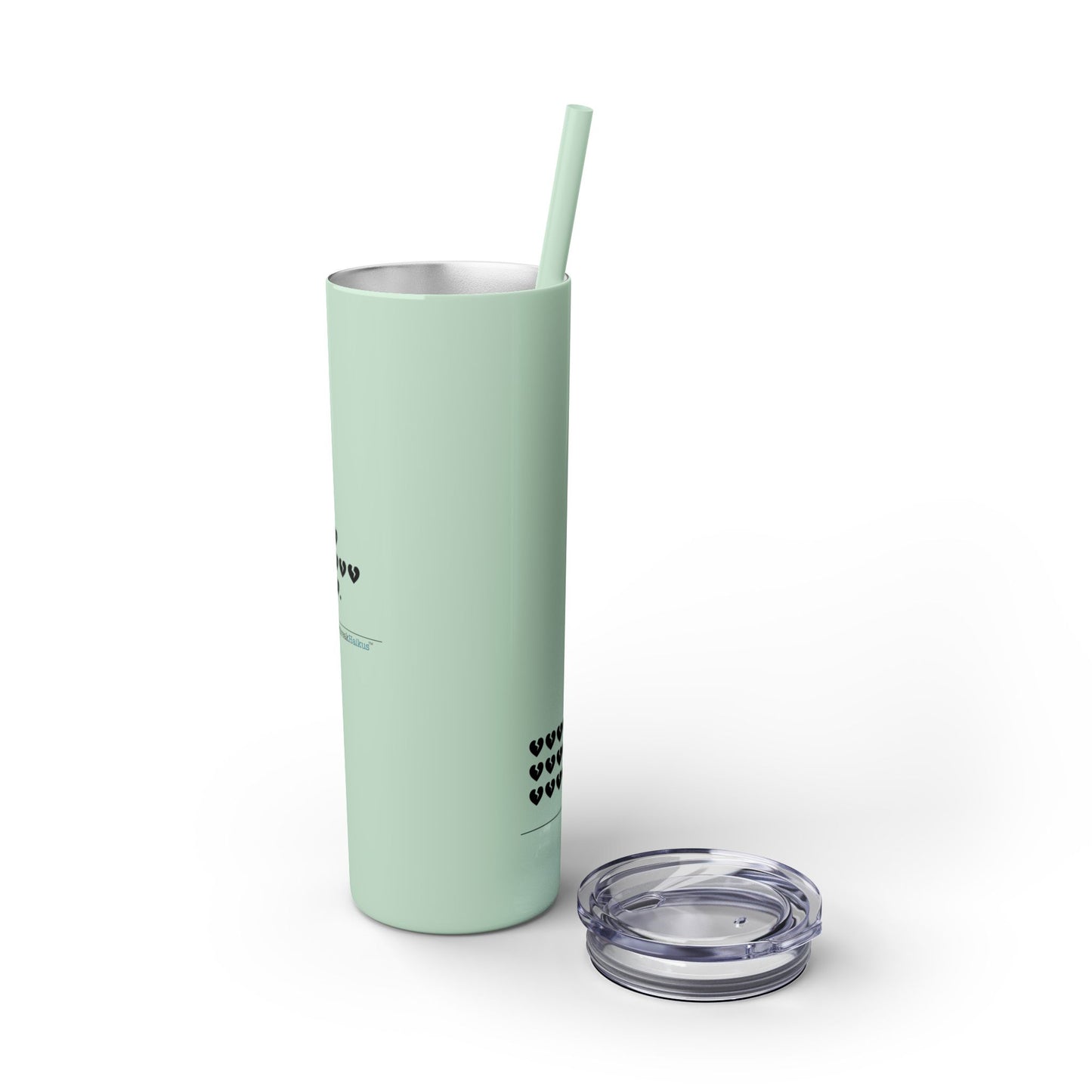 Hieroglyph Heartbreak Haiku - Skinny Tumbler with Eco-Friendly, Reusable, Matching Straw, 20oz
