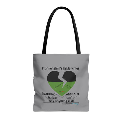 Frankenstein's Bride Writes Heartbreak Haikus - Tote Bag (Dual-sided print in Stone Grey)