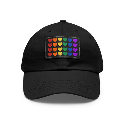 Rainbow Hearts - Adjustable Baseball Cap (4-Rows Design)