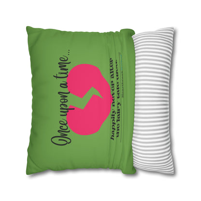 The Fairy Tale Died Haiku - Faux Suede Square Pillowcase (in Wicked Green)