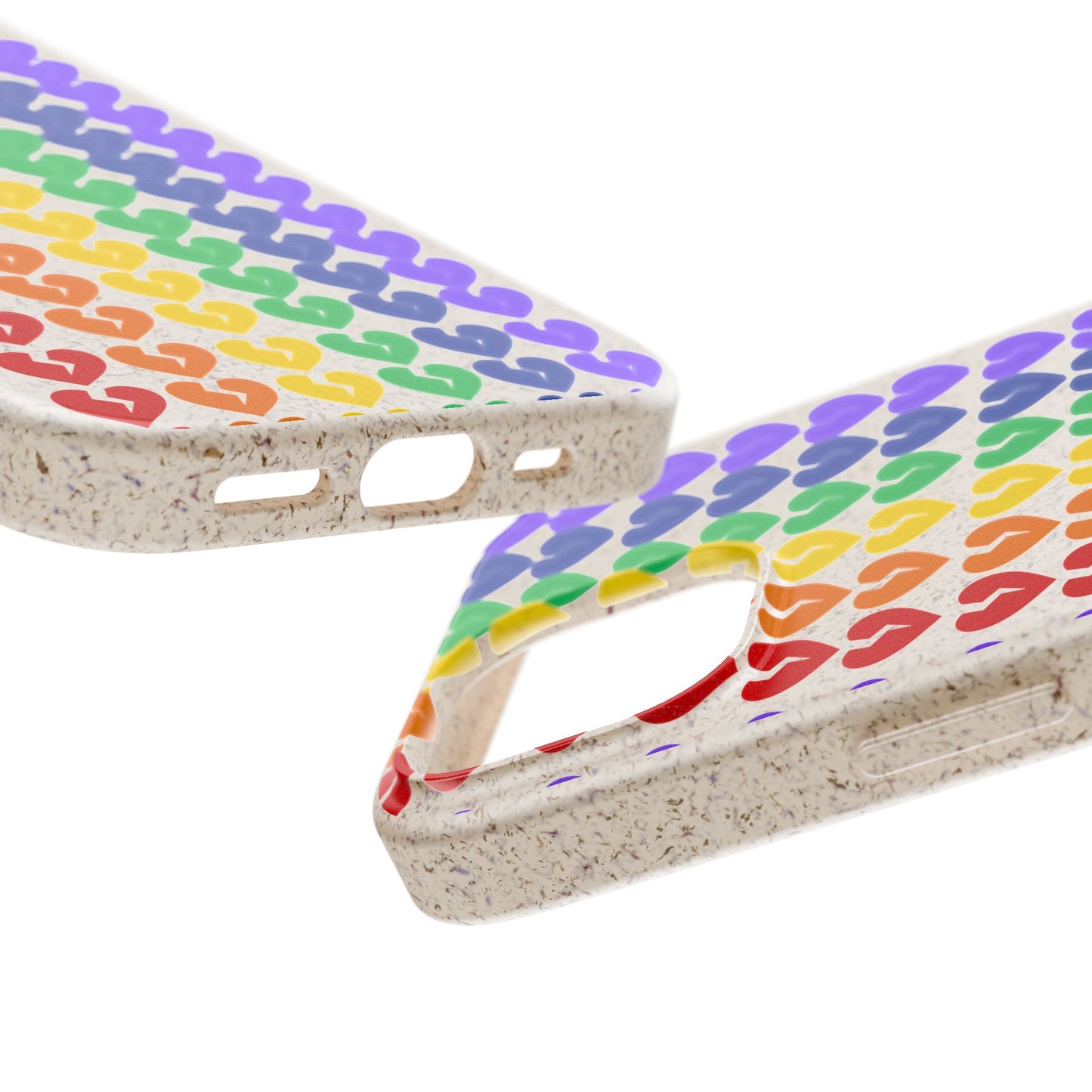 Rainbow Hearts Collection Pattern - Biodegradable Phone Case, Eco-Friendly Phone Cover (Only Hearts Collection)
