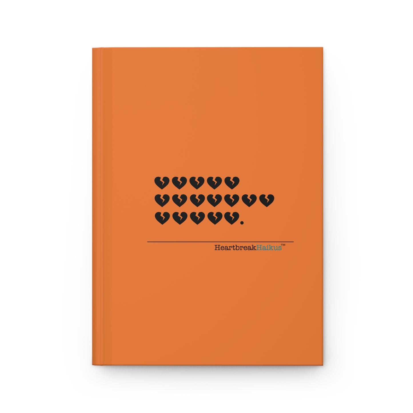 Hieroglyph Heartbreak Haiku - Hardcover Journal Design in Tangerine Orange