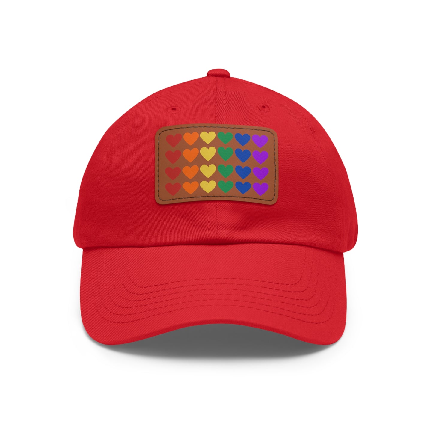 Rainbow Hearts - Adjustable Baseball Cap (4-Rows Design)