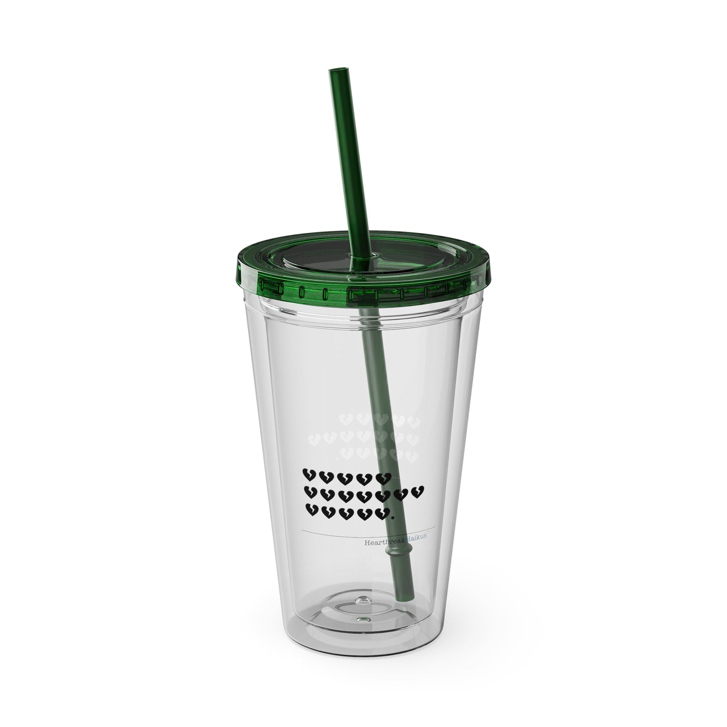 Hieroglyph Heartbreak Haiku - Sunsplash Tumbler with Straw, 16oz
