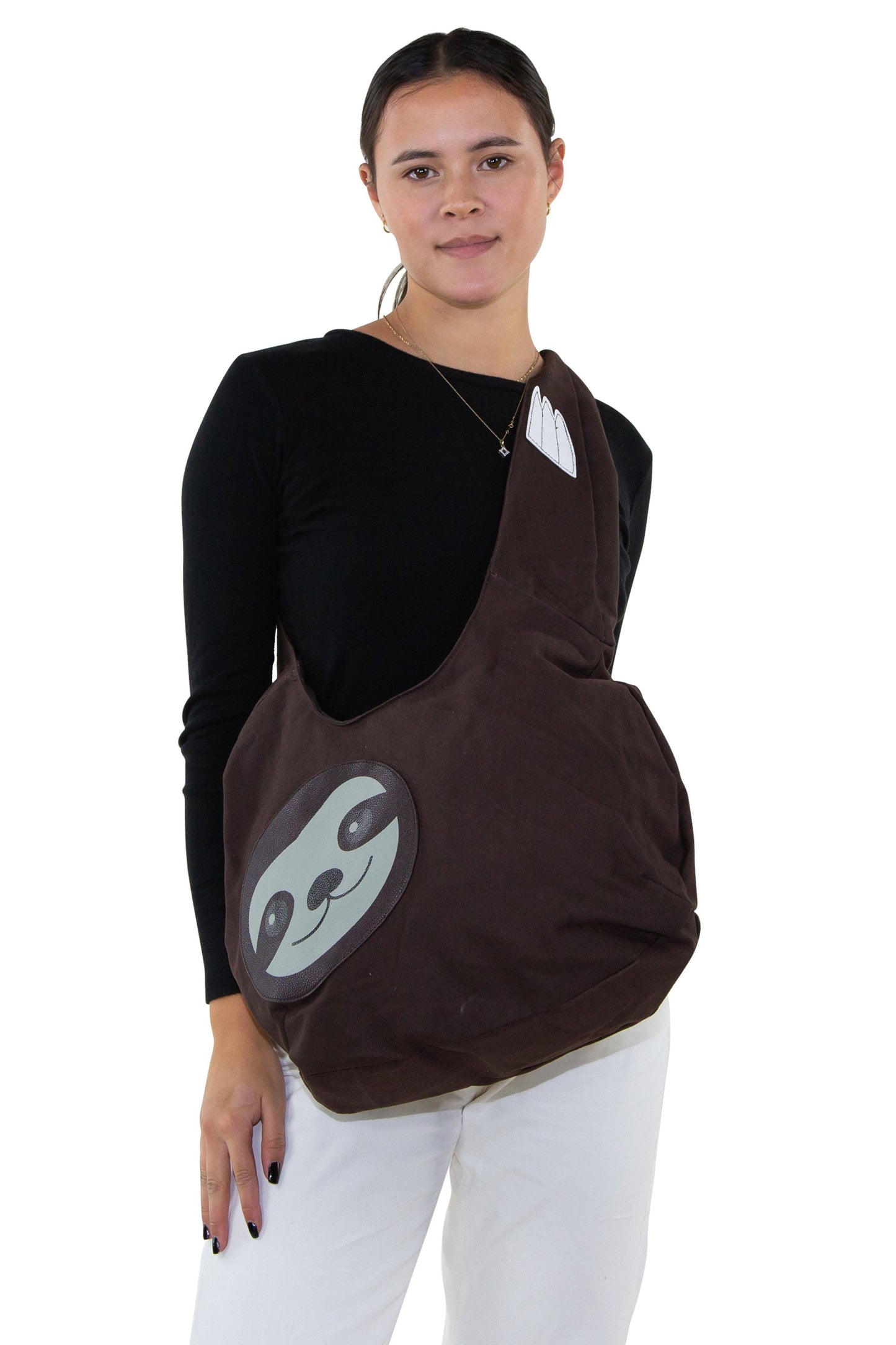 Sleepyville Critters - Hang Loose Sloth Hobo Bag in Canvas Material w. Heart Patch