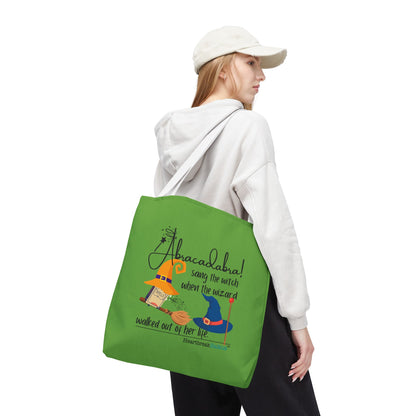Abracadabra Sang the Witch Haiku - Tote Bag (Dual-sided print in Avocado Green)